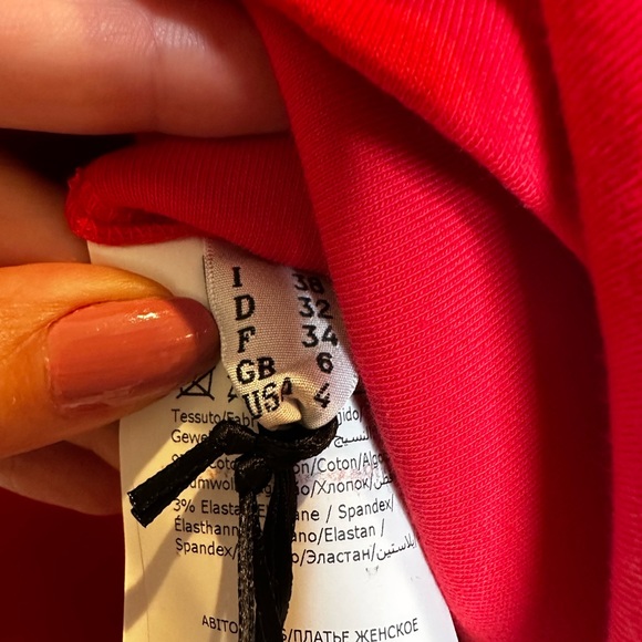 NWT MOSCHINO couture 4 xs red polo mini dress cotton elastic short sleeve - Picture 5 of 8